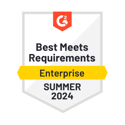 G2 Best Meets Requirements - Summer 2024 G2 Best Meets Requirements - Summer 2024