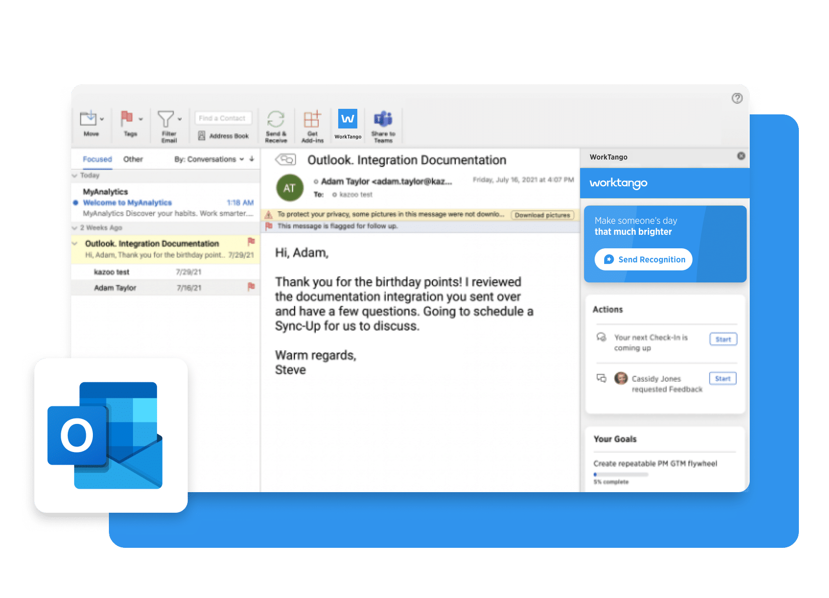 Screenshot of WorkTango's Microsoft Office integration. Screenshot of WorkTango's Microsoft Office integration.