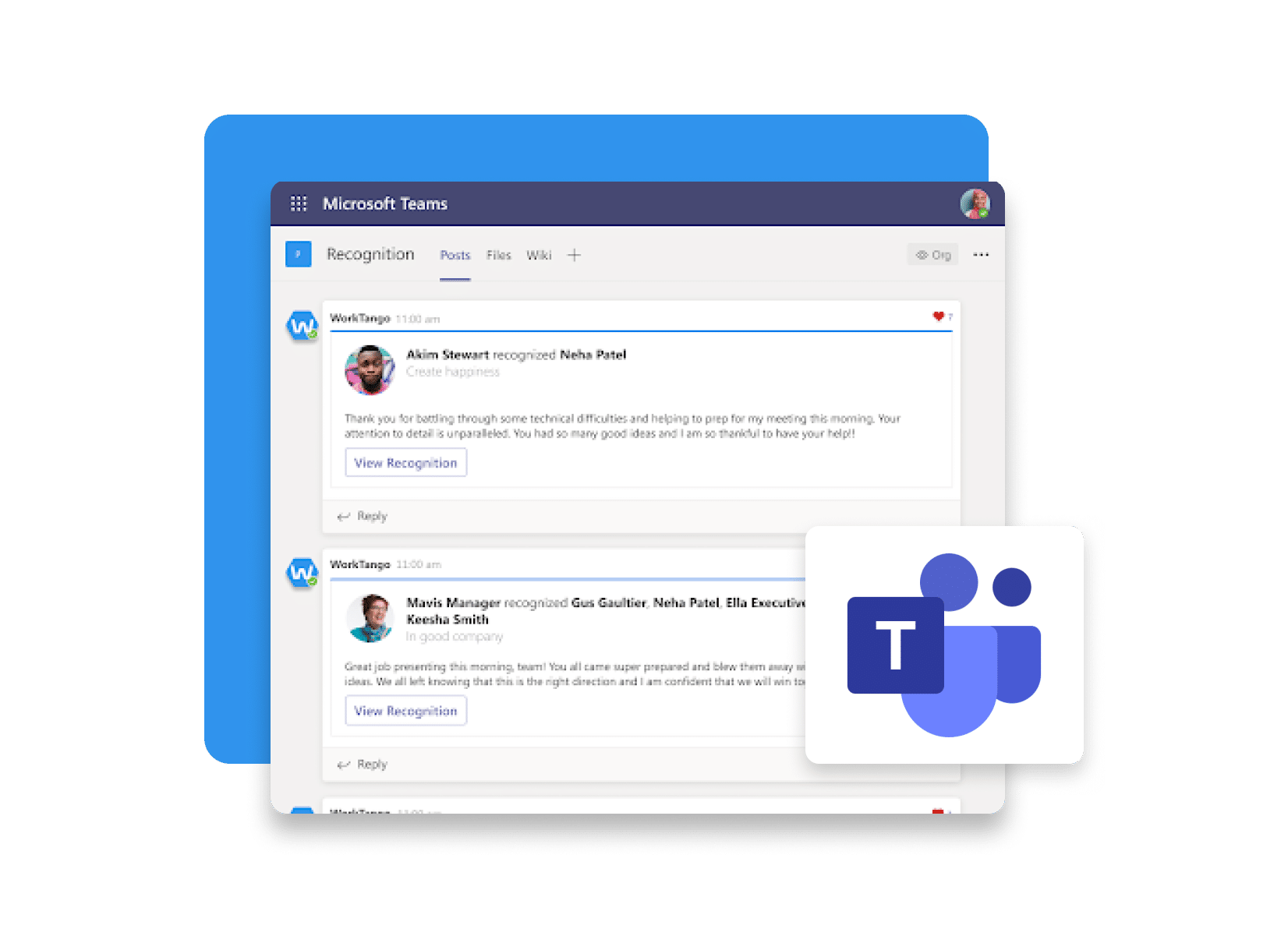 Screenshot of WorkTango's Microsoft Teams integration. Screenshot of WorkTango's Microsoft Teams integration.